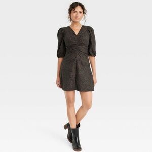Universal Thread Black Mini Dress with Pattern